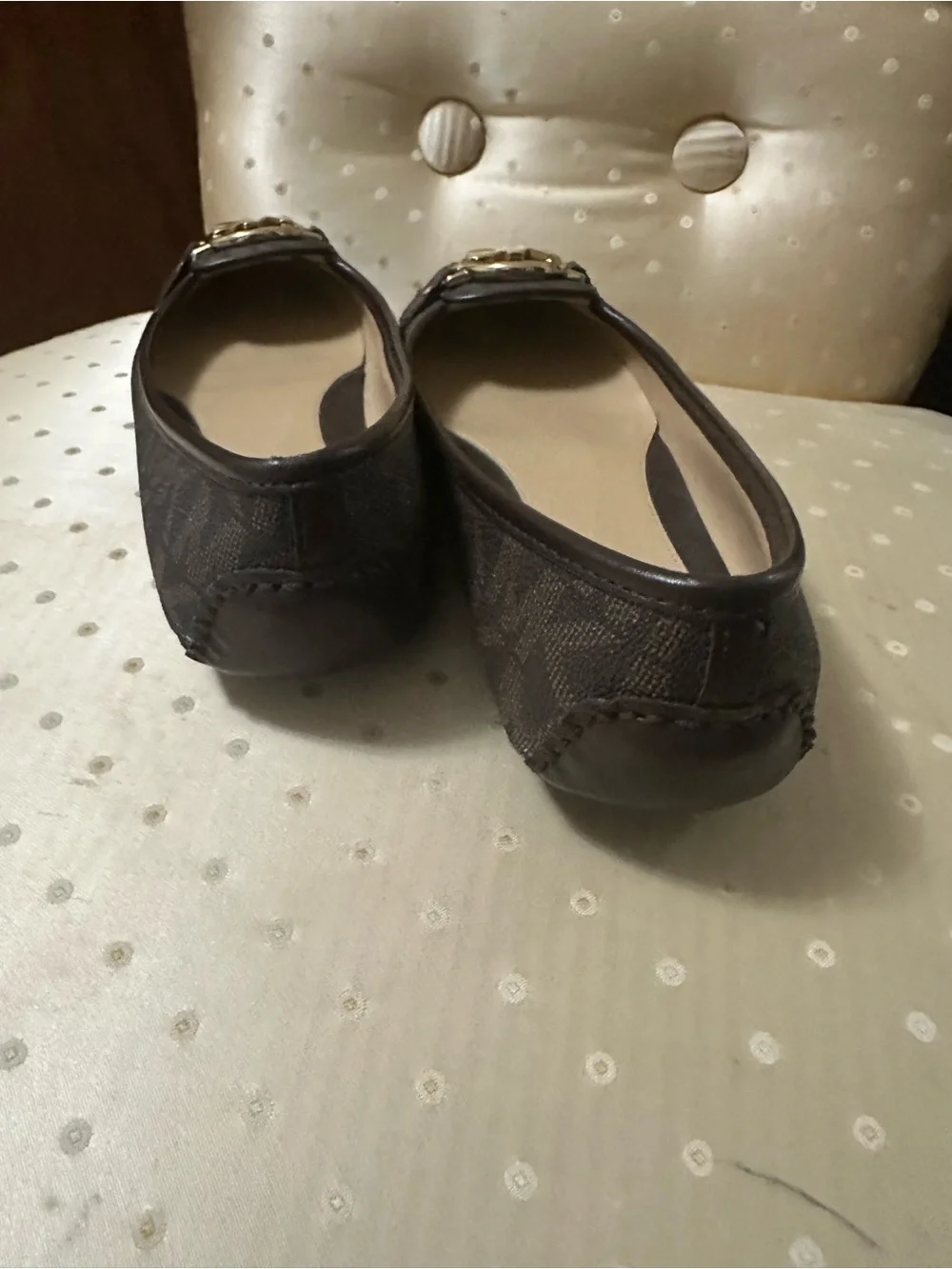 Michael Kors Fulton Moccasin Flat Shoes (Brown Signature Studded) NWOT - Picture 6 of 8